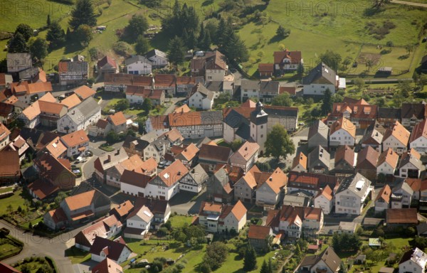 Aerial photograph, Schwarzenborn camp, tree meadow, Schwarzenborn, Hesse, Germany, Europe Aerial