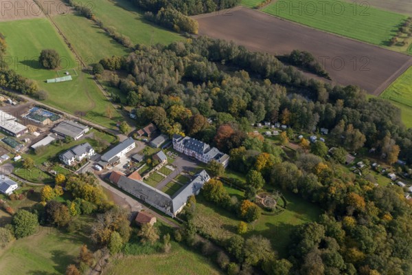 Hotel Schloss Münchweiler, Wadern, Saarbrücken, Saarland, Germany, Europe, aerial photo, birds-eyes