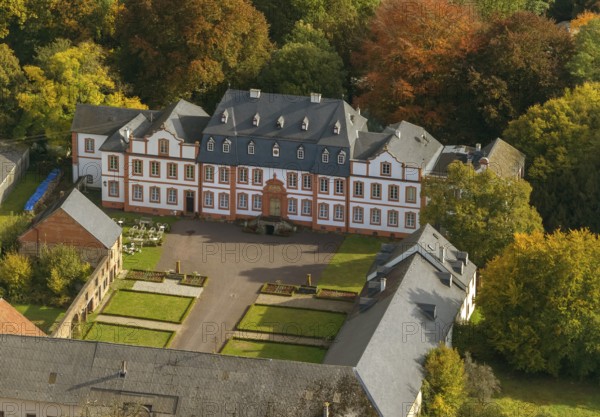 Hotel Schloss Münchweiler, Wadern, Saarbrücken, Saarland, Germany, Europe, aerial photo, birds-eyes