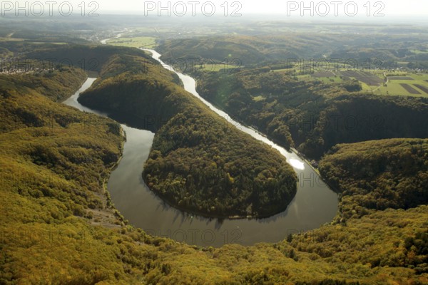 Saarschleife Mettlach, Saar, autumn, autumn leaves, Golden October, Indian Summer, Mettlach,