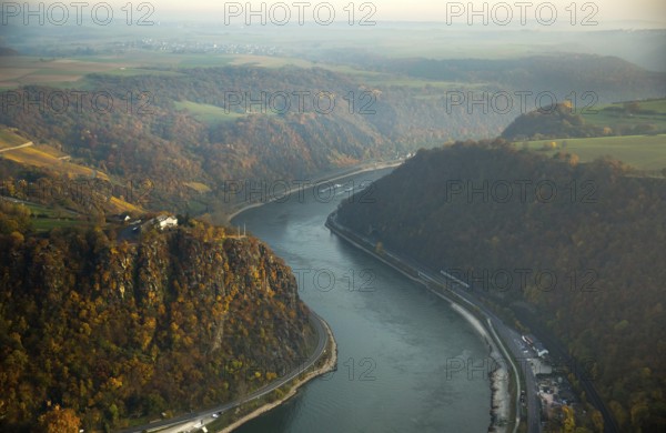 The Loreley, Lorelei, slate cliffs in the UNESCO World Heritage Upper Middle Rhine Valley near