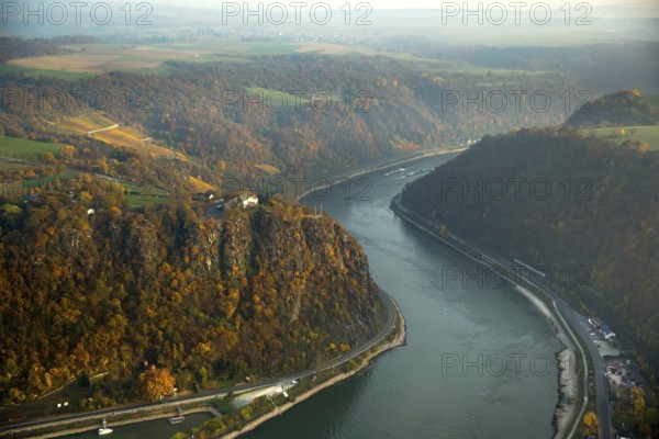 The Loreley, Lorelei, slate cliffs in the UNESCO World Heritage Upper Middle Rhine Valley near