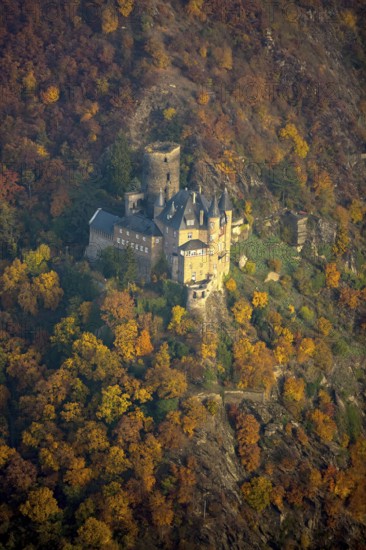 Burg Katz in the Rhine Valley, Rhine near St.Goarshausen, Sankt Goar, Rhine Valley,