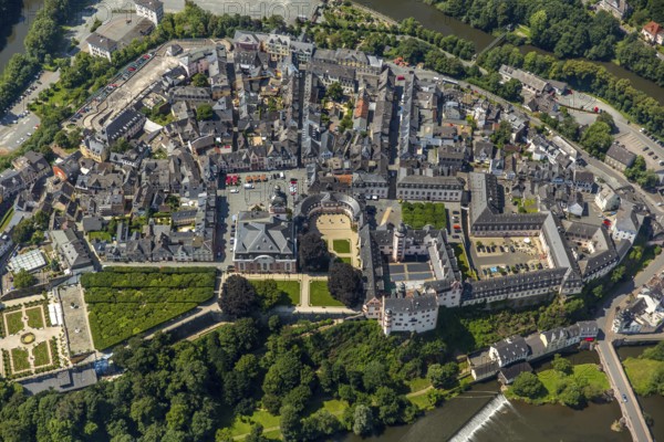 Renaissance castle Weilburg, Weilburg castle, baroque castle, old town hall and castle church with