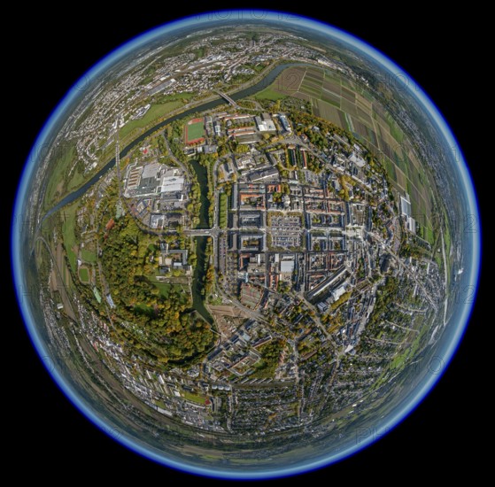 City centre, Großer Markt, Saarlouis, Saarbrücken, Saarland, Germany, Europe, aerial view,
