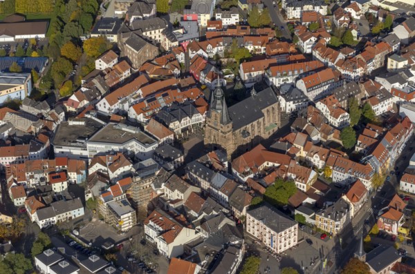 Wendalinusbasilika, basilica, Sankt Wendel, Saarbrücken, Saarland, Germany, Europe, aerial view,