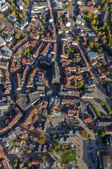 Wendalinusbasilika, basilica, Sankt Wendel, Saarbrücken, Saarland, Germany, Europe, aerial view,