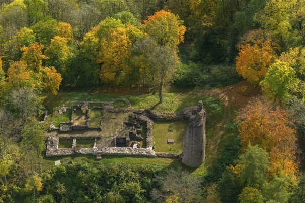 Ruin Dagstuhl next to the Leibniz Centre for Informatics, Wadern, Saarbrücken, Saarland, Germany,