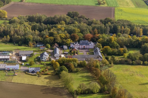 Hotel Schloss Münchweiler, Wadern, Saarbrücken, Saarland, Germany, Europe, aerial photo, birds-eyes