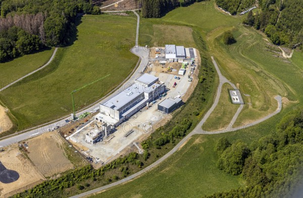Aerial view, construction site Märkischer Gewerbepark Rosmart, Rosmarter Allee, Hemecker Weg,