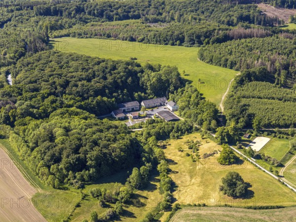 Aerial view, Gut Stiepel, Stiepeler Straße, riding school, Arnsberg, Sauerland, Hochsauerlandkreis,