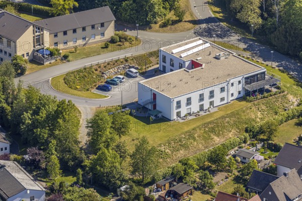 Aerial view, Caritas building, Marianhilerweg, Arnsberg, Sauerland, Hochsauerlandkreis, North