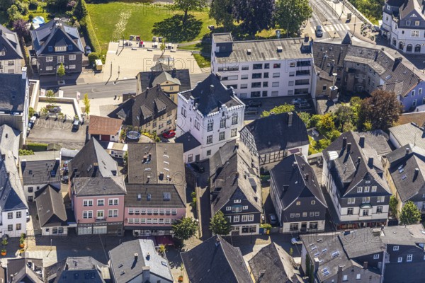 Aerial view, Groten tower in the old town, Arnsberg, Sauerland, Hochsauerlandkreis, North