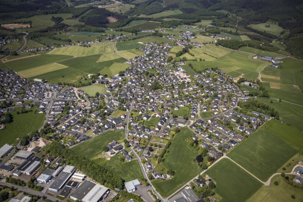 Aerial view, local view Ennest, Attendorn, Sauerland, North Rhine-Westphalia, Germany, DE, Europe,