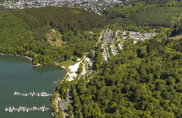 Waldenburger Bucht, Biggesee, Camping Waldenburger Bucht, aerial photo, Biggetalsperre, Attendorn,