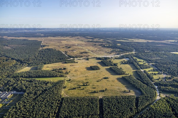 Aerial photo, armoured training area, Senne, Augustdorf, Ostwestfalen-Lippe, North