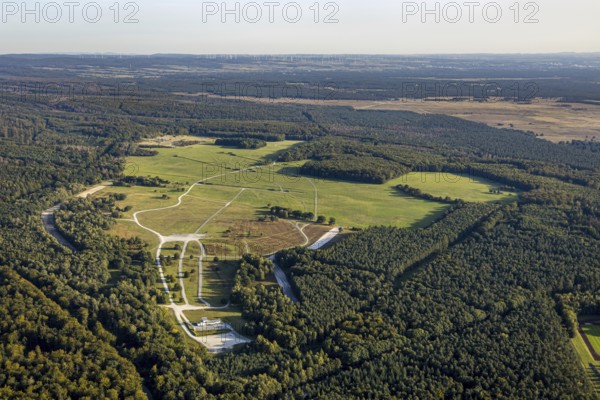 Aerial photo, armoured training area, Senne, Augustdorf, Ostwestfalen-Lippe, North