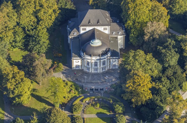 Aerial view, Bad Oeynhausen State Spa, Theatre in the Park, Bad Oeynhausen, East Westphalia-Lippe,