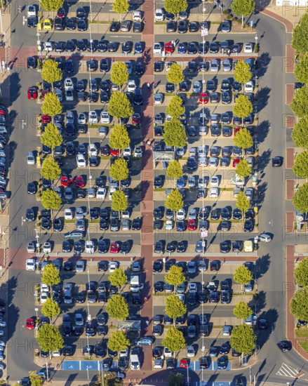 Aerial view, Werre-Park, parking, Rehme, Bad Oeynhausen, Ostwestfalen-Lippe, North