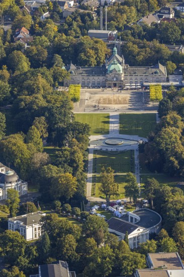 Aerial view, State Spa Bad Oeynhausen, GOP Varieté Theatre Kaiserpalais, Fountain in the spa