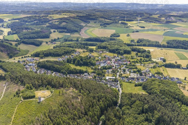 Aerial view, aerial view of Eisborn, Balve, Sauerland, North Rhine-Westphalia, Germany, DE, village