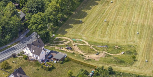 Aerial photo, freeride, sports course, Balve, Sauerland, North Rhine-Westphalia, Germany, DE,