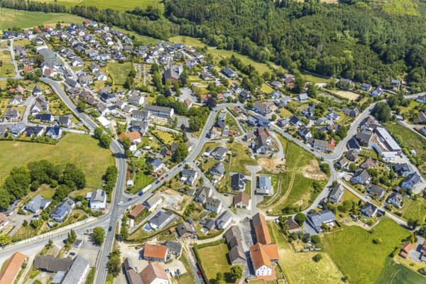 Aerial view, Local view Langenholthausen, Goldbäckerei Grote GmbH, Sunderner Straße, SoKoLa.de,