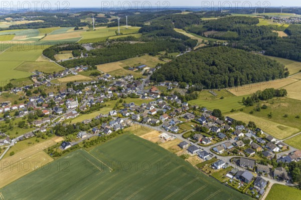 Aerial view, local view district Beckum, building area new construction single-family houses,