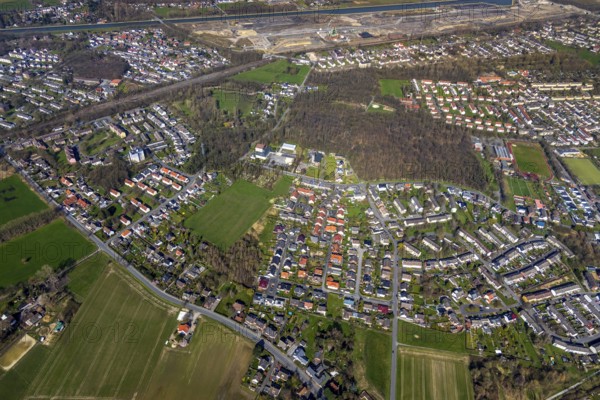 Aerial view, former area of the Roman camp Bergkamen, Oberaden, Bergkamen, Ruhr area, North