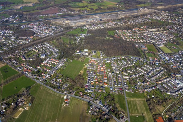 Aerial view, former area of the Roman camp Bergkamen, Oberaden, Bergkamen, Ruhr area, North