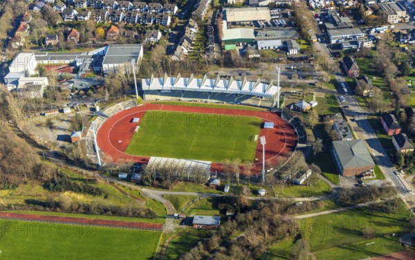 Aerial view, Lohrheide stadium, Leithe, Bochum, Ruhr area, North Rhine-Westphalia, Germany, DE,