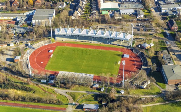 Aerial view, Lohrheide stadium, Leithe, Bochum, Ruhr area, North Rhine-Westphalia, Germany, DE,