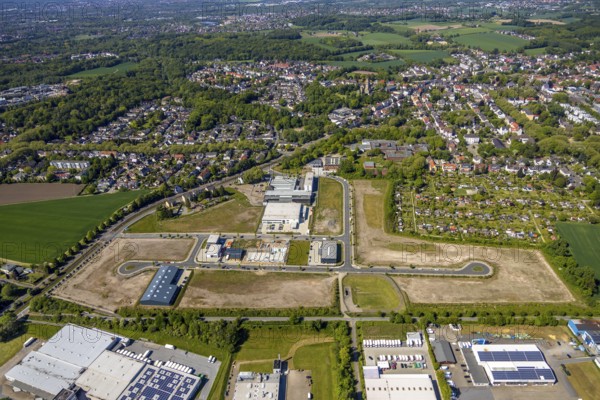 Aerial view, construction site, new industrial estate An der Salzstraße, district Hiltrop, Bochum,