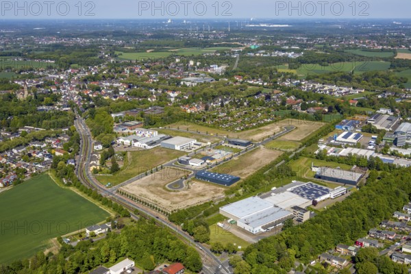 Aerial view, construction site, new industrial estate An der Salzstraße, district Hiltrop, Bochum,