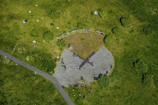 Aerial view, Tippelsberg, recreation area, Bochum, Ruhr area, North Rhine-Westphalia, Germany, DE,