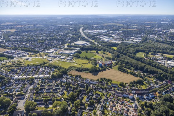 Aerial view, industrial park Hiltrop, Bochum, Ruhr area, North Rhine-Westphalia, Germany, DE,