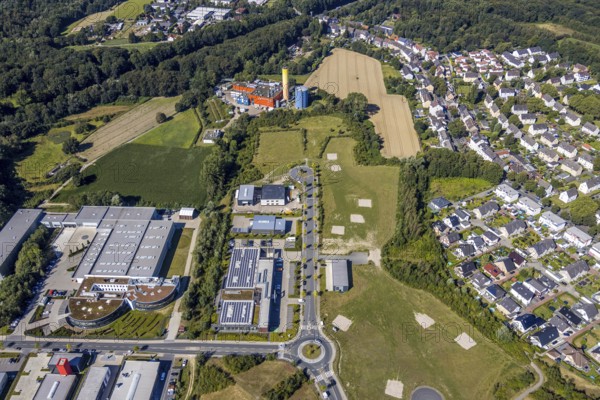 Aerial view, industrial park Hiltrop, Bochum, Ruhr area, North Rhine-Westphalia, Germany, DE,