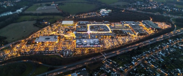 Aerial view, shopping centre Ruhr Park Bochum, A40, B1, Ruhrschnellweg, Harpen, Bochum, Ruhr area,