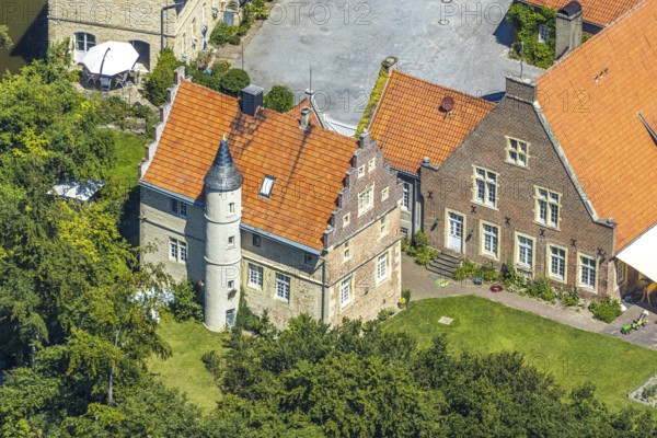 Aerial view, Haus Runde, event location, Billerbeck, Münsterland, North Rhine-Westphalia, Germany,