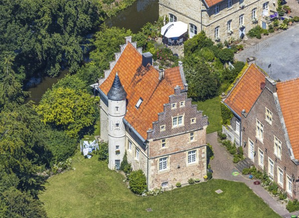 Aerial view, Haus Runde, event location, Billerbeck, Münsterland, North Rhine-Westphalia, Germany,