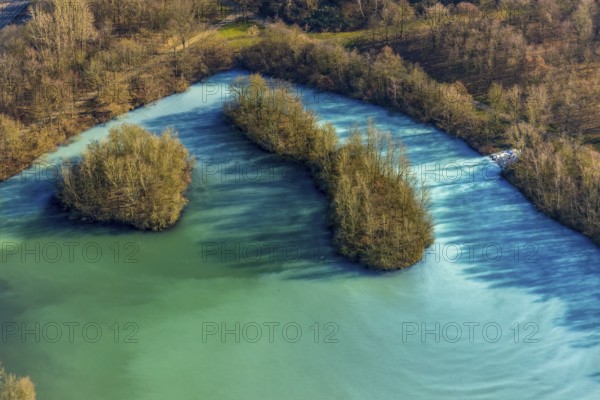 Aerial view, Harpener Teiche, Werne, Bochum, Ruhr area, North Rhine-Westphalia, Germany, DE,