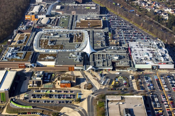 Aerial view, Ruhrpark Bochum, shopping centre, Harpen, Bochum, Ruhr area, North Rhine-Westphalia,