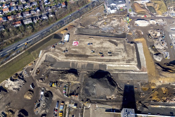 Aerial view, MARK 51Â°7 industrial estate, construction site former Opel site, Laer, Bochum, Ruhr