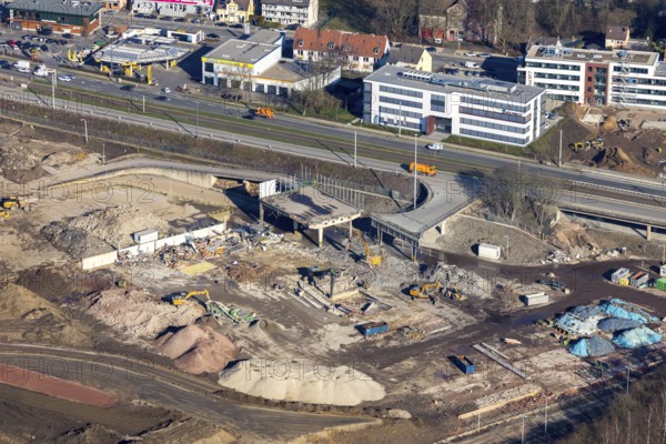 Aerial view, MARK 51Â°7 industrial estate, construction site former Opel site, Laer, Bochum, Ruhr