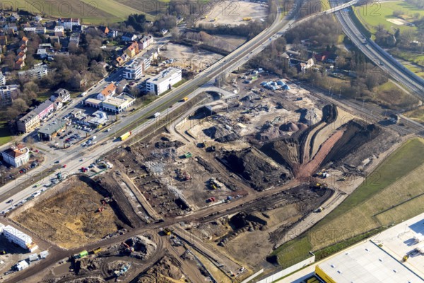 Aerial view, MARK 51Â°7 industrial estate, construction site former Opel site, construction site