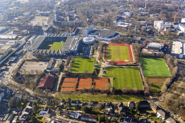 Aerial view, Vonovia Ruhrstadion, Grumme, Bochum, Ruhr area, North Rhine-Westphalia, Germany,
