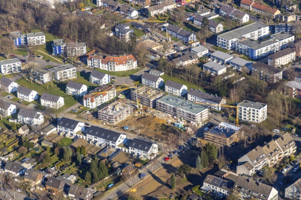Aerial view, liquid settlement, construction area residential complex Ederstraße, Sorpestraße,