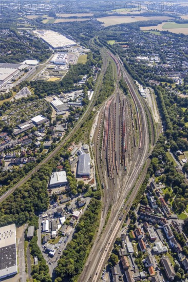 Aerial view, freight station Bochum-Langendreer, Bochum, Ruhr area, North Rhine-Westphalia,