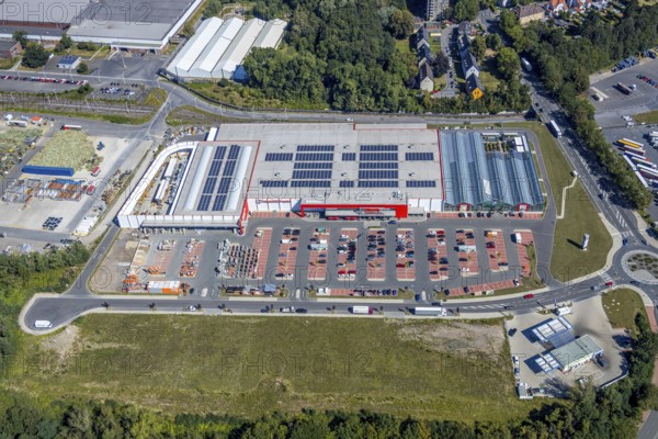 Aerial view, Hagebaumarkt Ziesak, Opel Warehouse Bochum, Langendreer, Bochum, Ruhr area, North