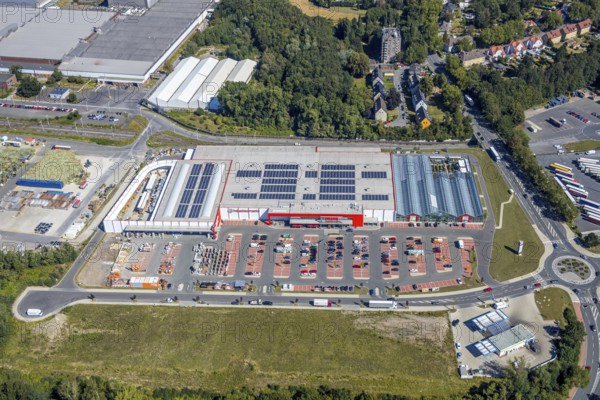 Aerial view, Hagebaumarkt Ziesak, Opel Warehouse Bochum, Langendreer, Bochum, Ruhr area, North